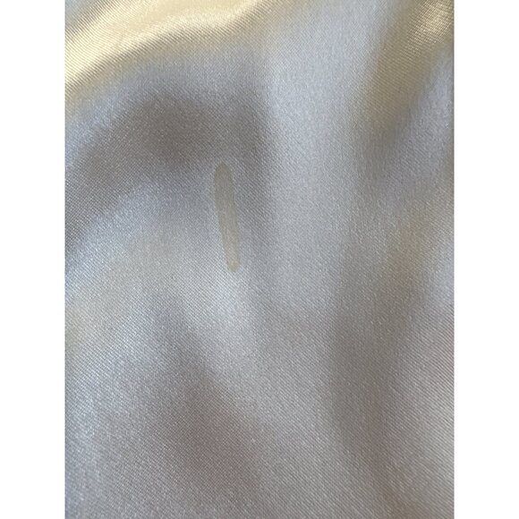 Sleeveless Ivory Satin Blouse Pleated Front By Appleseeds Size 16W Holiday - Picture 7 of 9